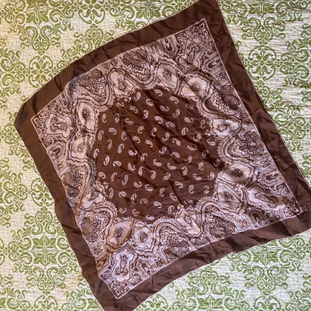 vintage brown paisley silk